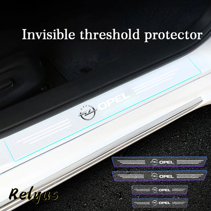 

4Pcs Car Threshold Cover Door Sill Protector Paint Protection Film For Opel Afira J H k B Corsa D Insignia Mokka Regal Accessory