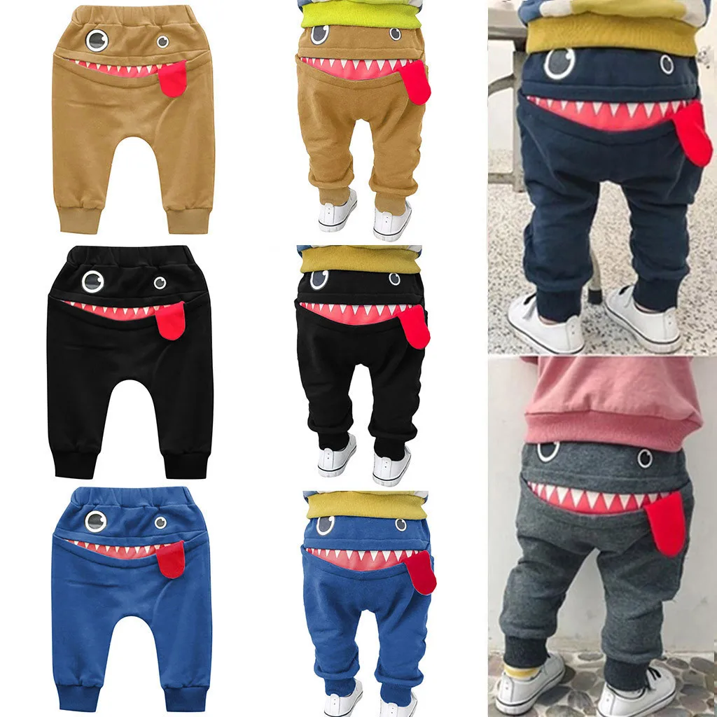 

2021 Brand New Baby Children's Clothing Kids Boys Girls Cartoon Sharking Tongue Harem Pants For Boys Trousers Perfect Gift