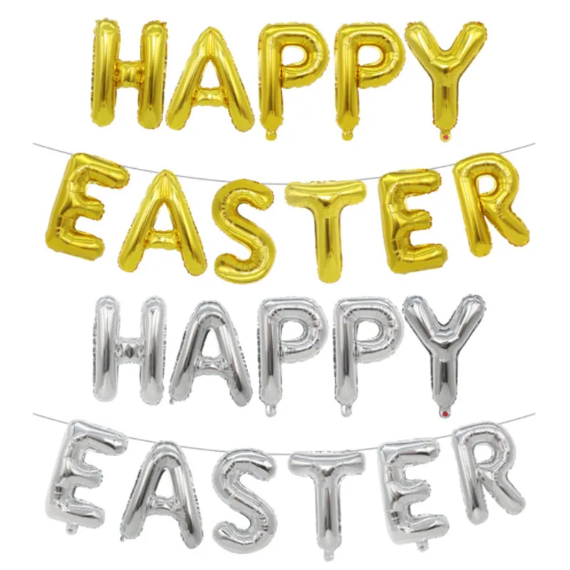 Счастливый баннер для пасхи светлый шар с надписью украшения детского дня