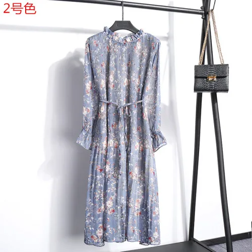 2021 осенне зимняя Дамская обувь Цветочный принт миди платье в элегантном офисном