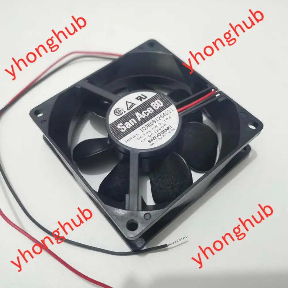 Sanyo Denki 109R0812S4021 DC 12V 0.18A 80x80x25 мм 2 провод Сервер вентилятор охлаждения|Кулеры и