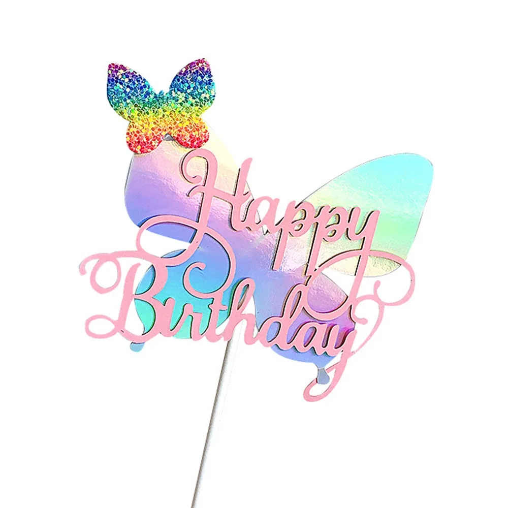 Бабочка торт фигурки жениха и невесты Градиент Цвет нетканый вставить карту