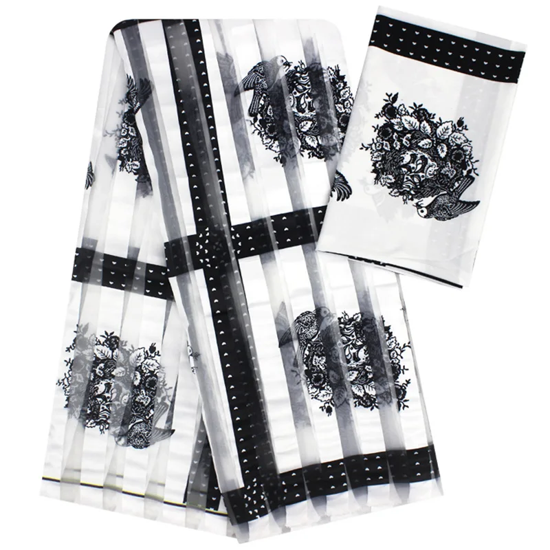 Фатиновая ткань органза с вышивкой шелковая полосатая кружевная