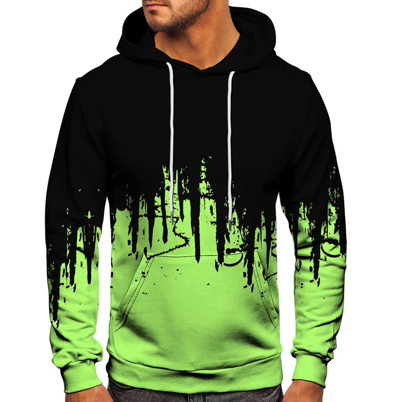 

2021 New Four Seasons Men Hoodies Printing 3D Flow Color Printing Sweatshirts Hooded Casual Loose Tops Large Size S-6XL