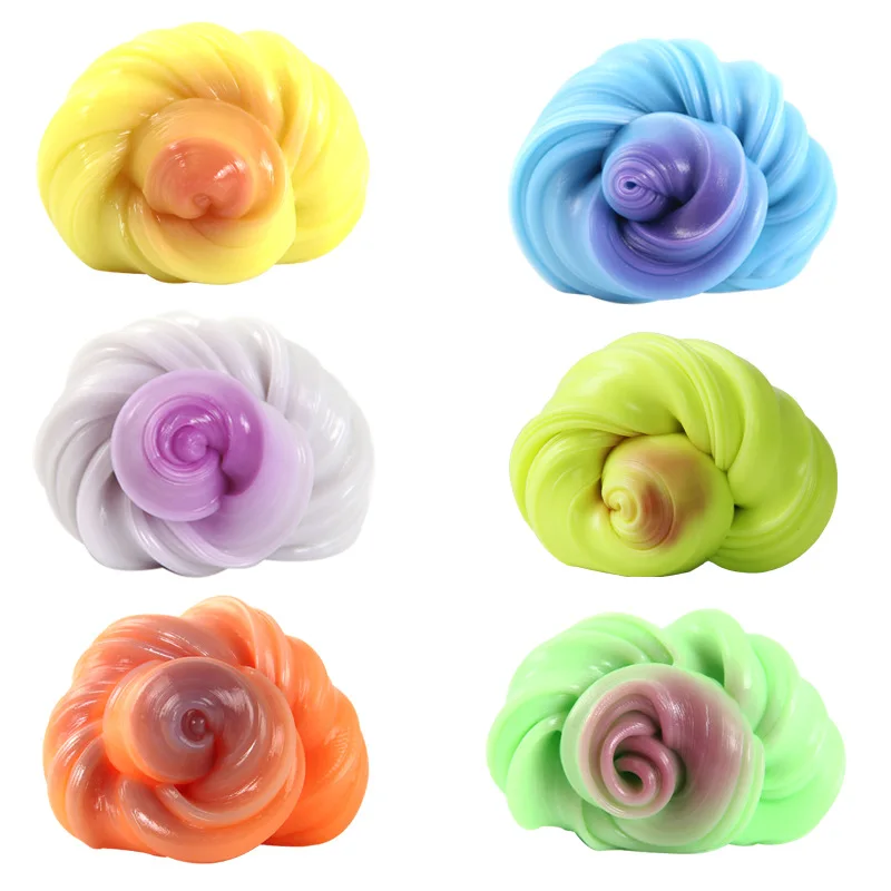 Сделай Сам глина слизи мягкий хлопок облако Слизь УФ обесцвечивание резиновая