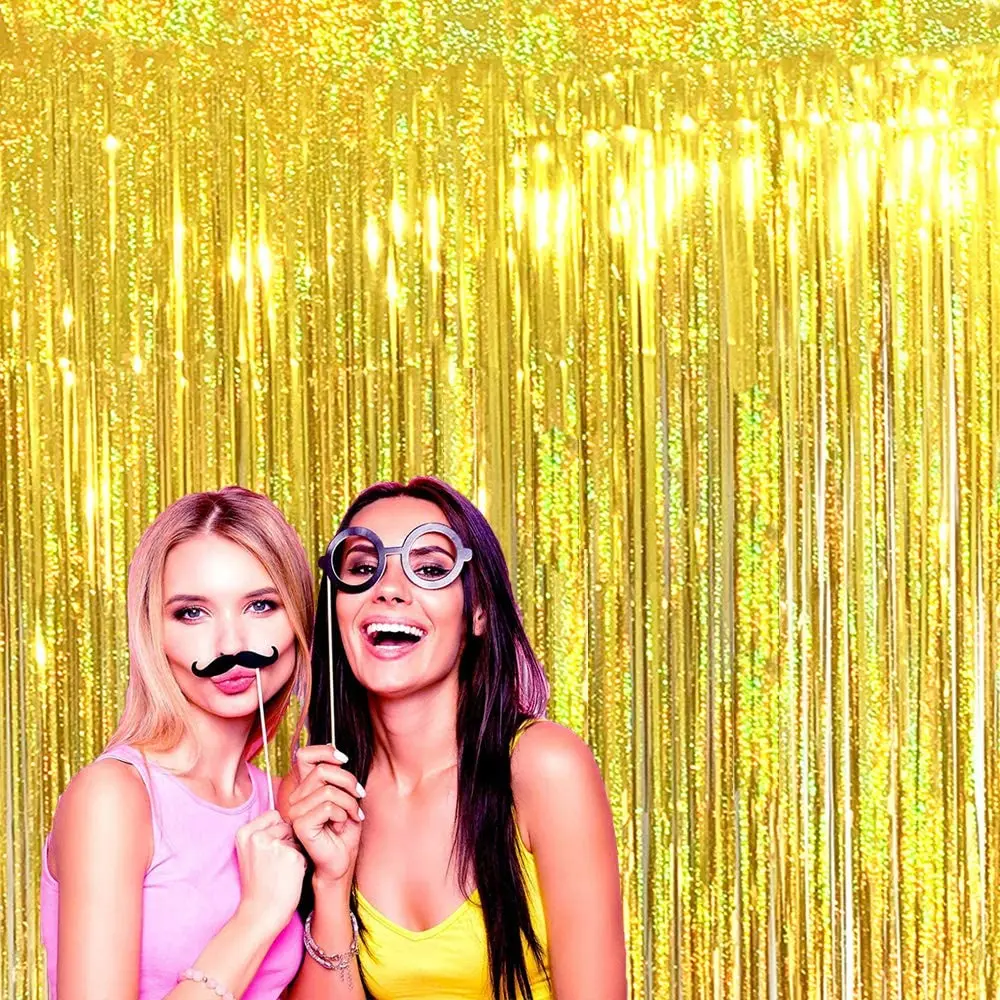 Металлические блестки Фольга бахрома Шторы фон для фото на вечеринке Свадебный