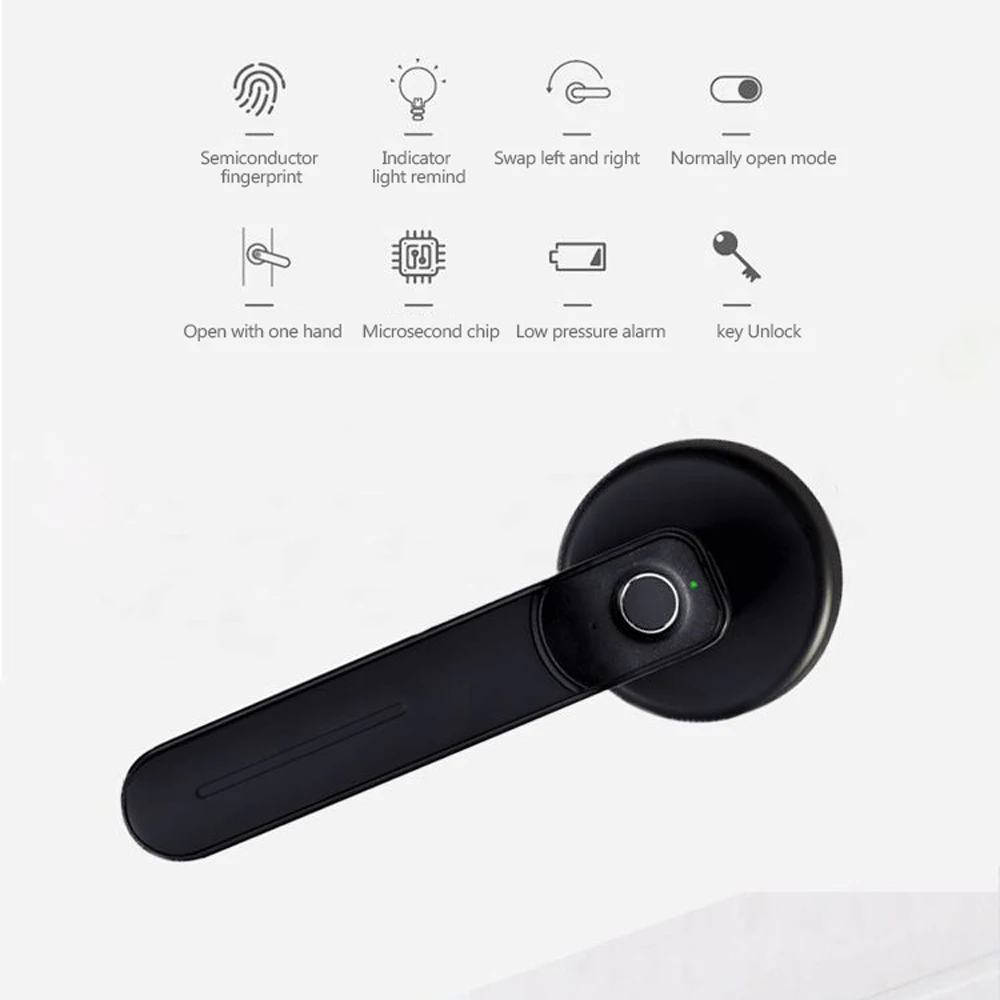 

Intelligent Fingerprint Lock Electric Fingerprint Lock for Home Door 200 Users Fingerprints Storage Lock with Key