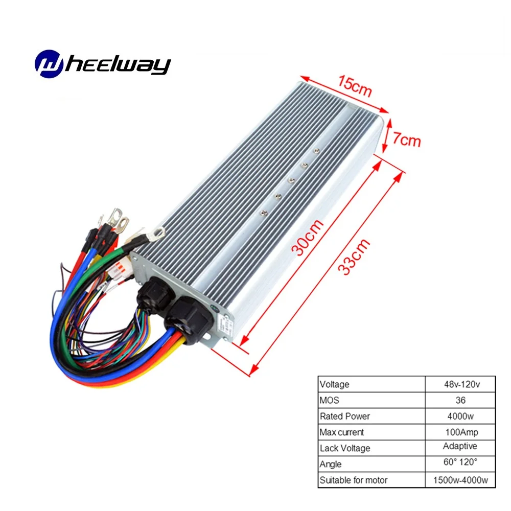 48 в 60 72 84 96 4000 контроллер для электровелосипеда мотора 4 кВт 36 МОП ток 100Am