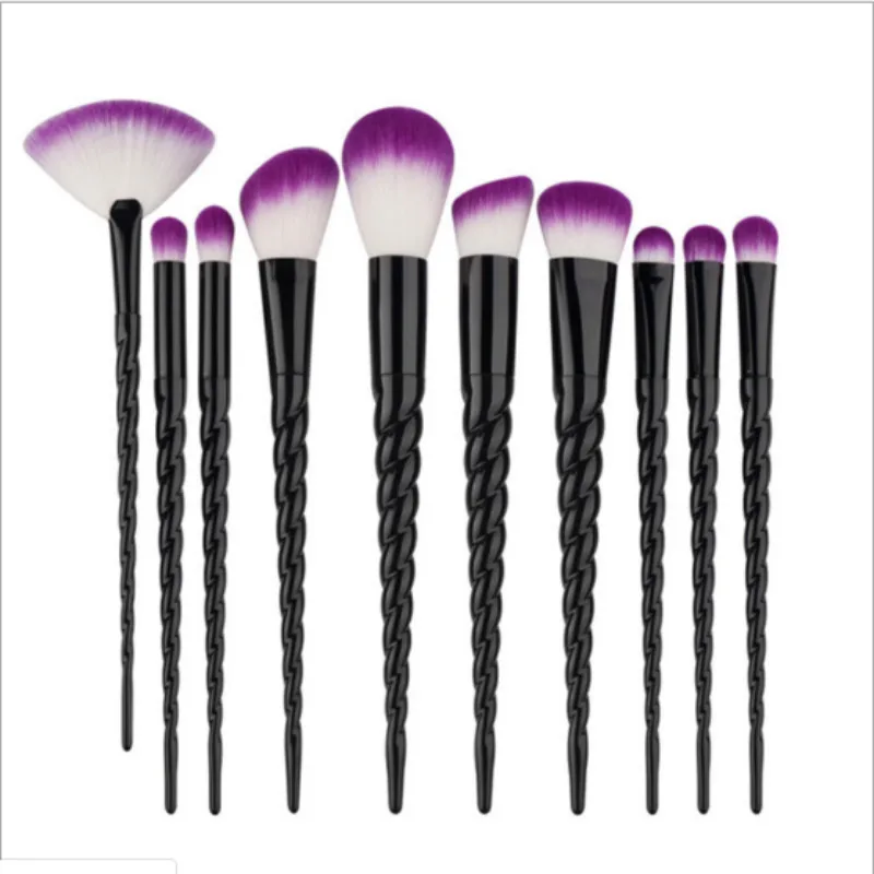 Профессиональный 10 шт. набор кистей для макияжа с белой ручкой нанесения основы