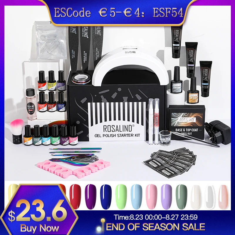 Набор инструментов для ногтей ROSALIND лампа гель лака набор маникюра лак лакировка