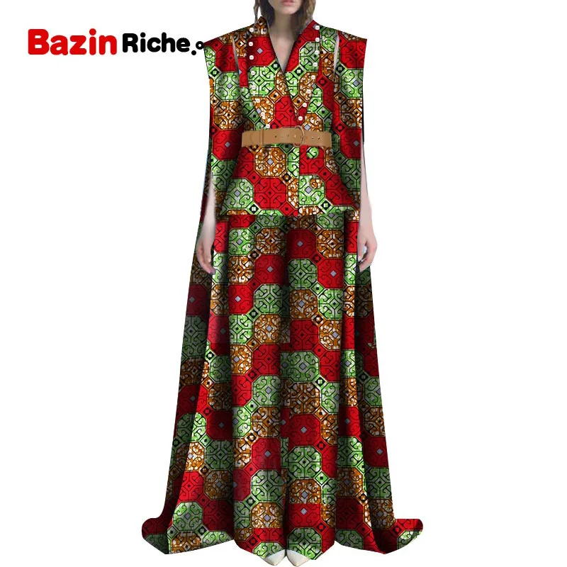 1 Женские костюмы со штанами для свадьбы, шаль-блузка в африканском стиле с брюками, Женский Африканский набор с принтом, женская одежда Анкара, WY5154 - Цвет: 1