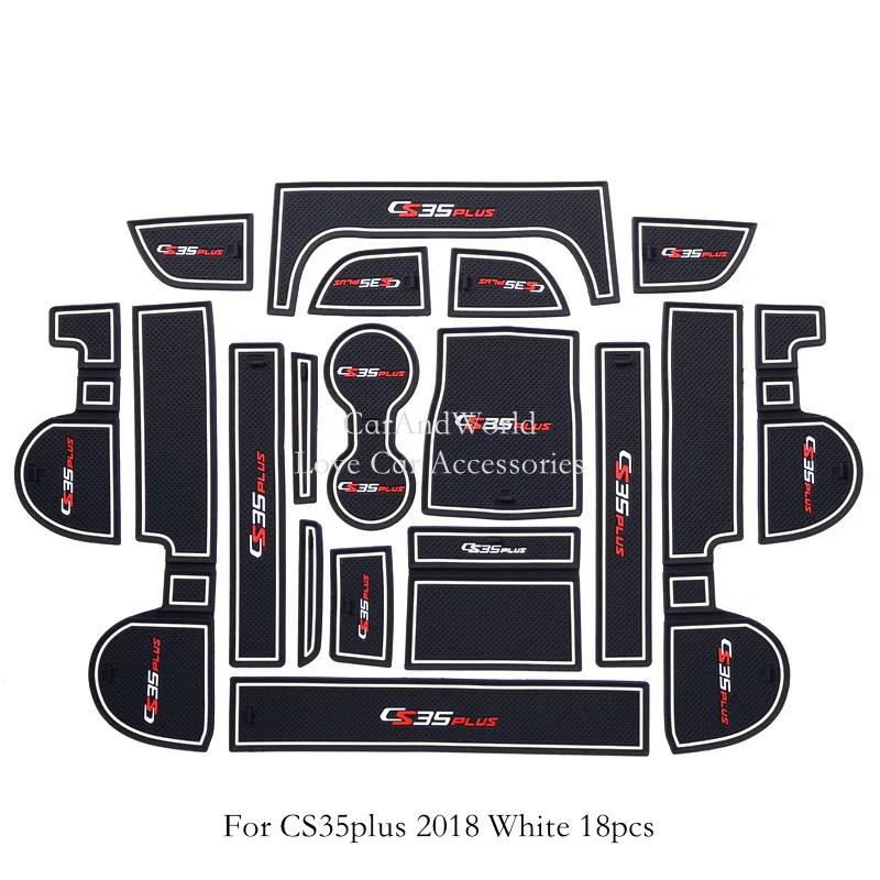 Фото Для Changan CS35 plus 2018 2019-2022 Нескользящие коврики для чашек, противоскользящие коврики для дверей, паза для ворот, наклейки, аксессуары для стайлинга автомобилей №4