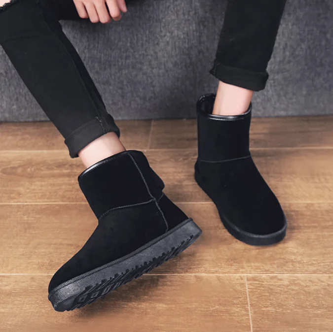 

Keep Warm Snow Boots Men Waterproof Fashion Mens Boots Leather Casual Shoes Ankle Boots Plush Winter Men Warm Snow Boots Size