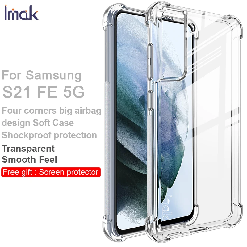 

for Samsung S21 FE Case IMAK Shockproof Conners Airbags Soft TPU Back Cover Case for Samsung Galaxy S21 FE 5G