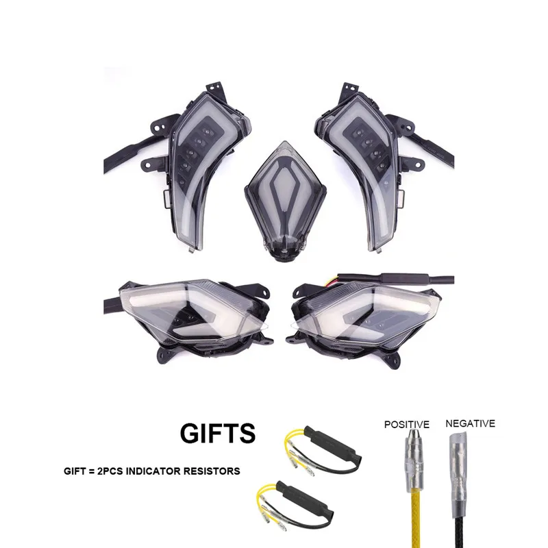 One Set Black Для Tmax 530 светодиодный светильник s Передний Задний задний тормозной светильник Светодиодные указатели поворота Задний светильник для YAMAHA Tmax 530 2012 - Цвет: One Set Black