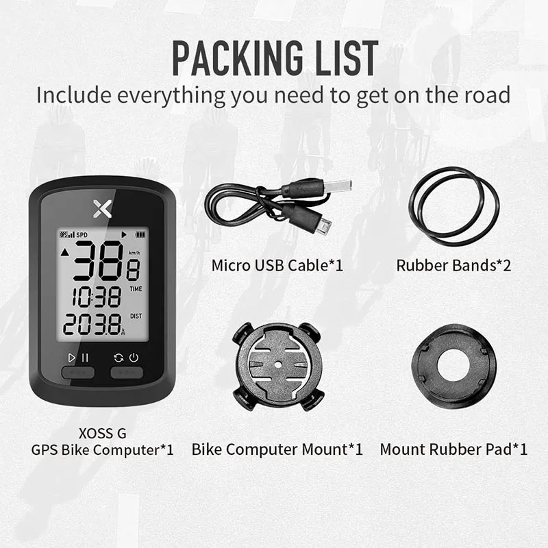 

XOSS G GPS Bike Computer Bluetooth Wireless Waterproof Cycling Bike Speedometer