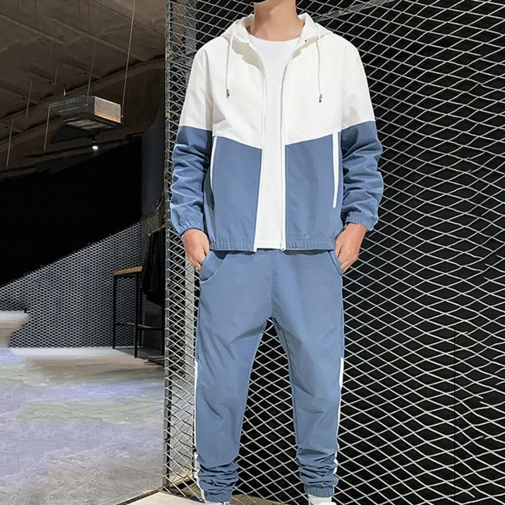 

Autumn Men Casual Tracksuit New Male Joggers Hooded Set Outfit Jackets+Pants Two Piece Sets Hip Hop Street Running Sports Suit