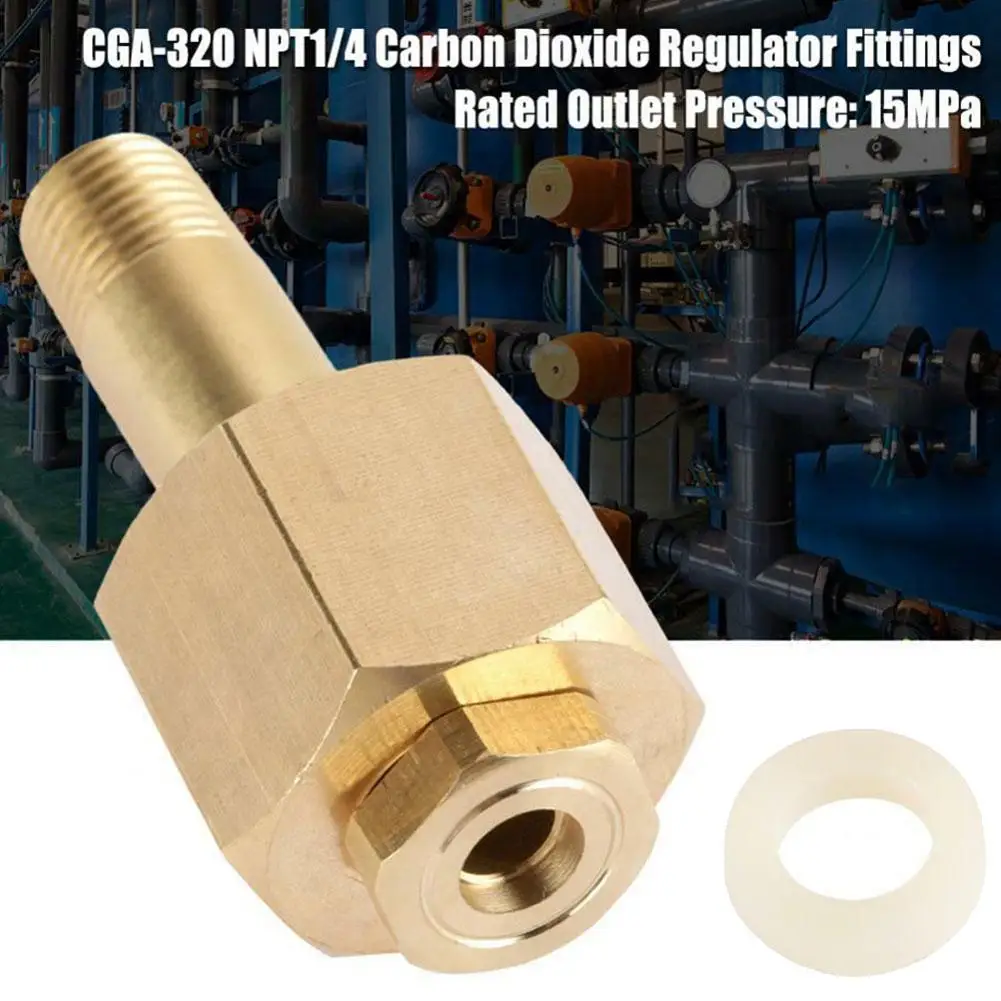 

CGA-320 Brass CO2 Carbon Dioxide Regulator Inlet Nut Nipple Fittings with Washer