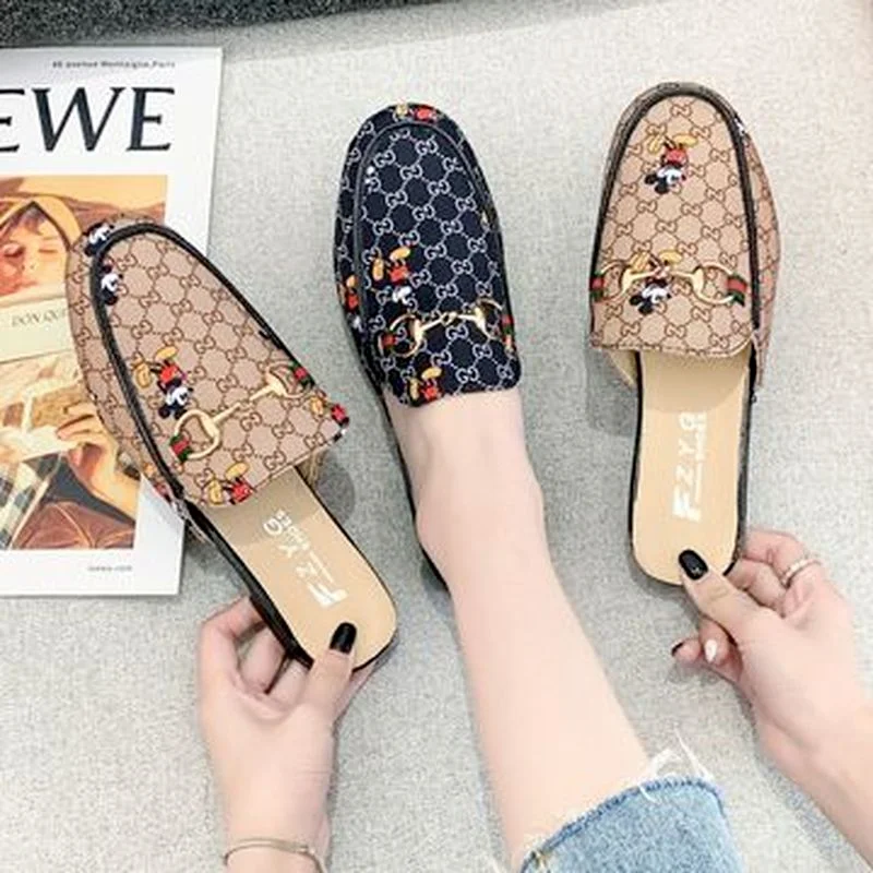 

Disney Mickey Sandals and Slippers Women Summer New Style Korean Fashion Mickey Flat Bottom Women's Slippers Can Be Worn Outside