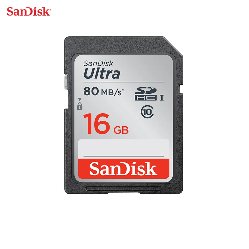 

SanDisk SD Card 256GB Memory Card 128gb Ultra Class10 SD Card 64gb C10 32gb UHS-I 80MB/s Read Speed for Camera Camcorder 16GB