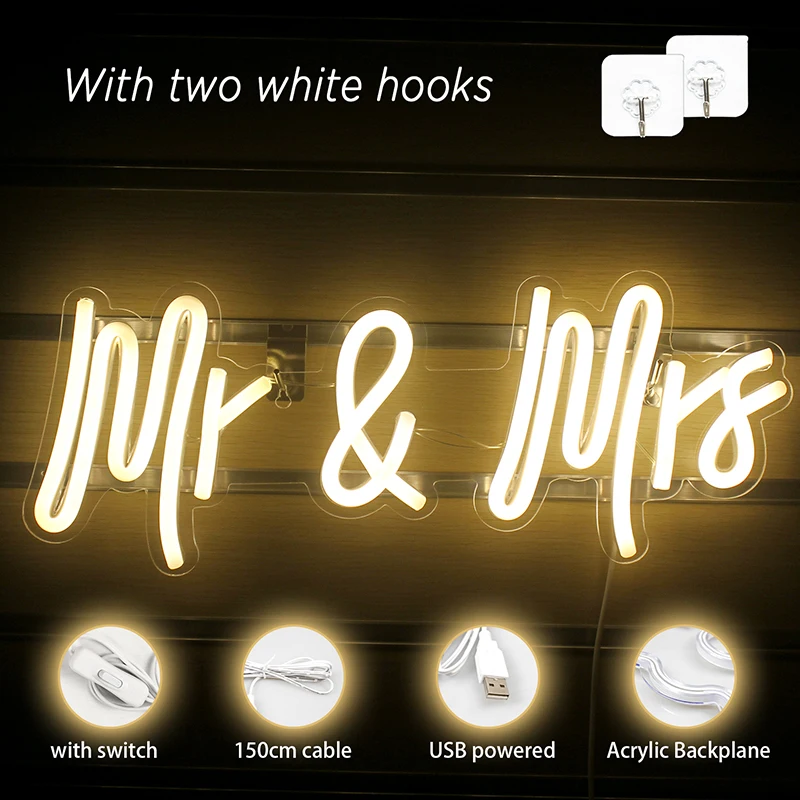wanxing neon sign custom neon led mr and mrs neon light sign wedding decoration bedroom home wall decor marriage party decor free global shipping