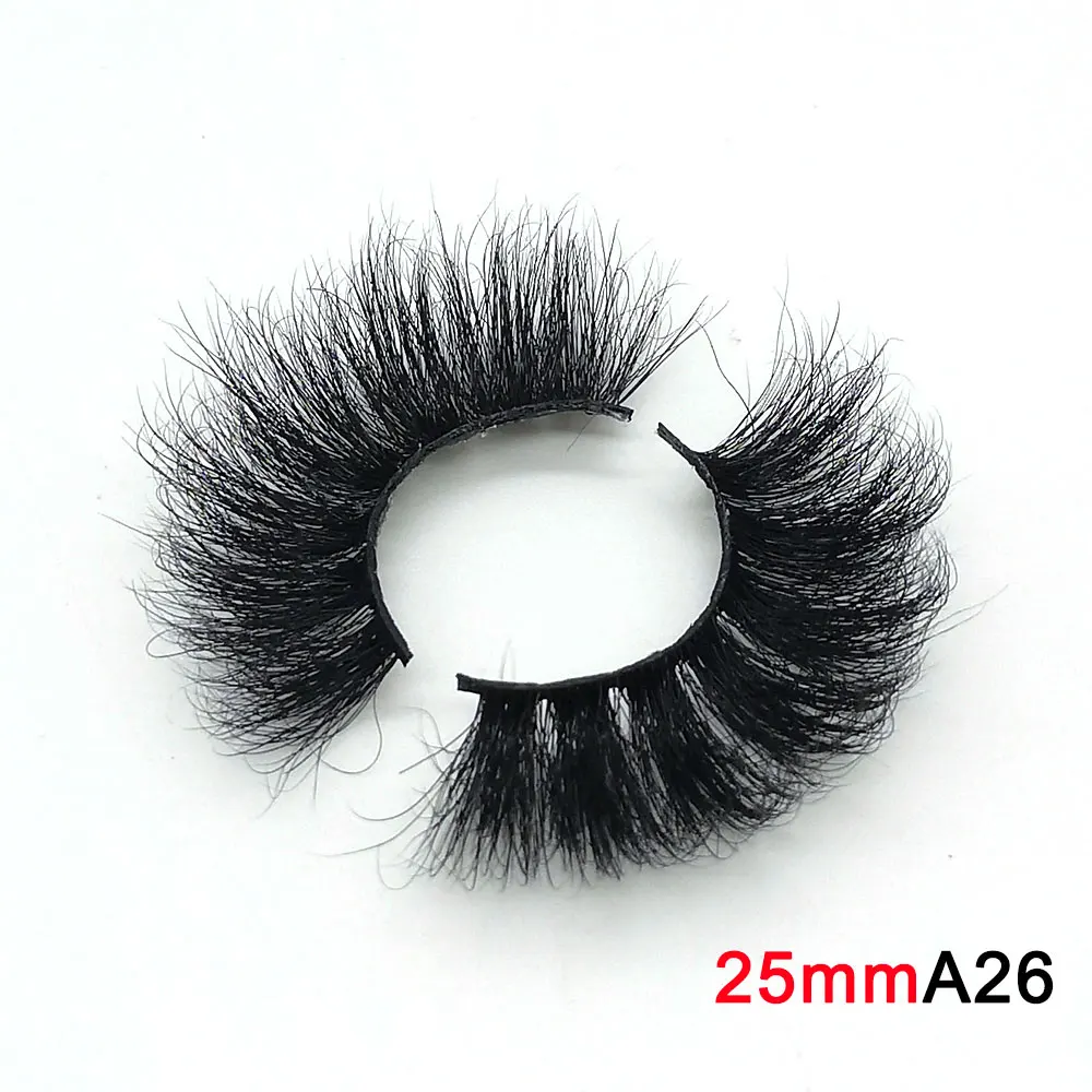 

Fluffy Mink Lashes 25mm Long Messy Wispy Natural Eyelashes 18-25mm Handmade Real 3D Mink Eyelashes Makeup False Lashes