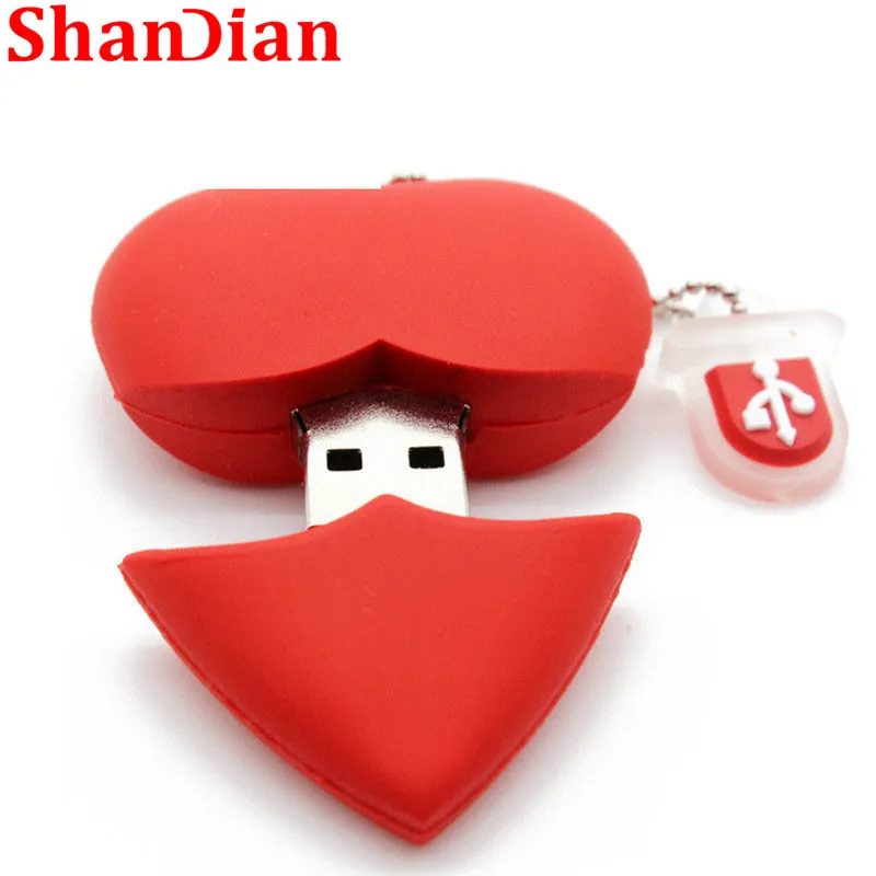 Usb флеш накопитель SHANDIAN в форме сердца 4/16/32/64 ГБ|USB флэш-накопители| |