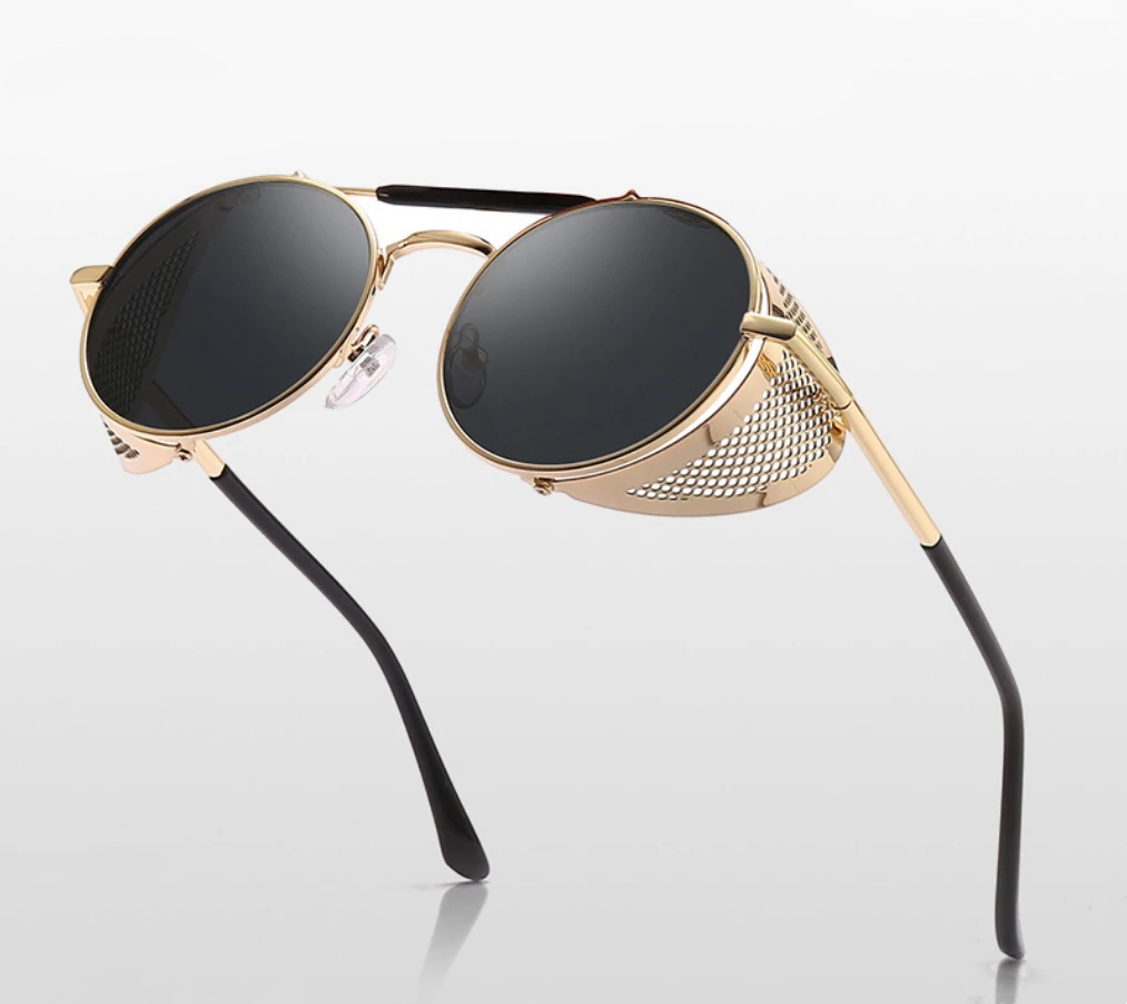 

New Style Men Women Steampunk Glasses Personalized Windshield Sunglasses And Sunglasses Retro Color Film Reflective Toad Mirro