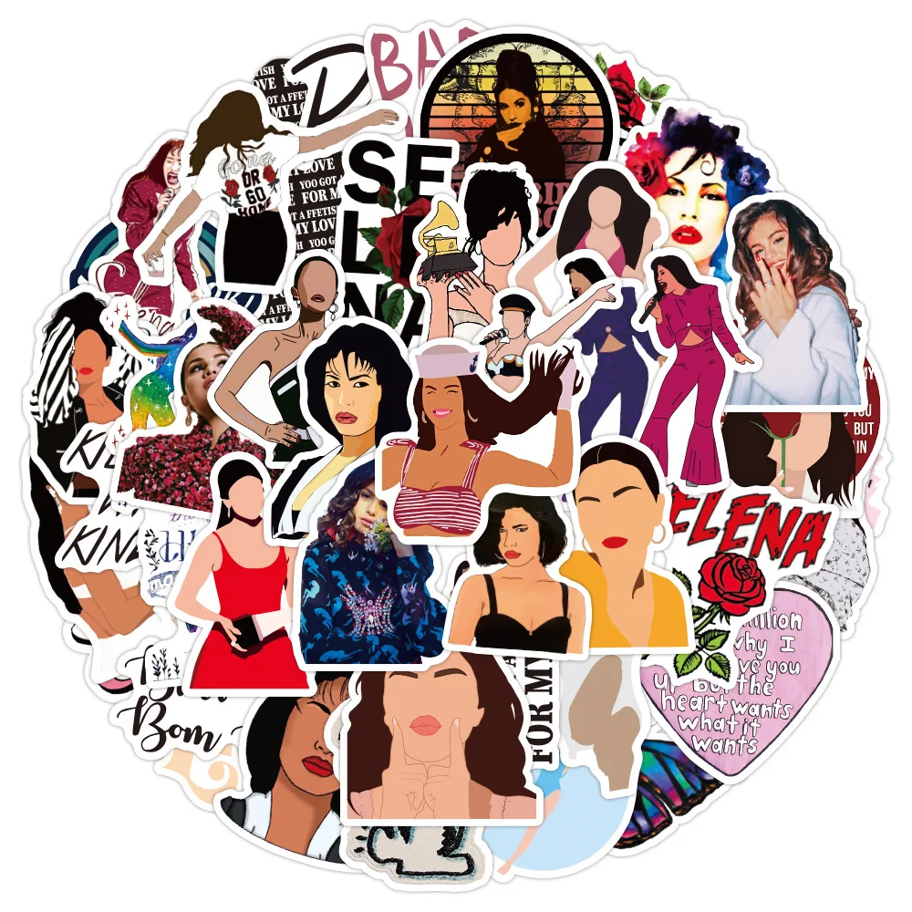 

50pcs American Singer Actress Selena Gomez Stickers Decal for Laptop Motorcycle Helmets Suitcases Phone Fridge Car Sticker Toy