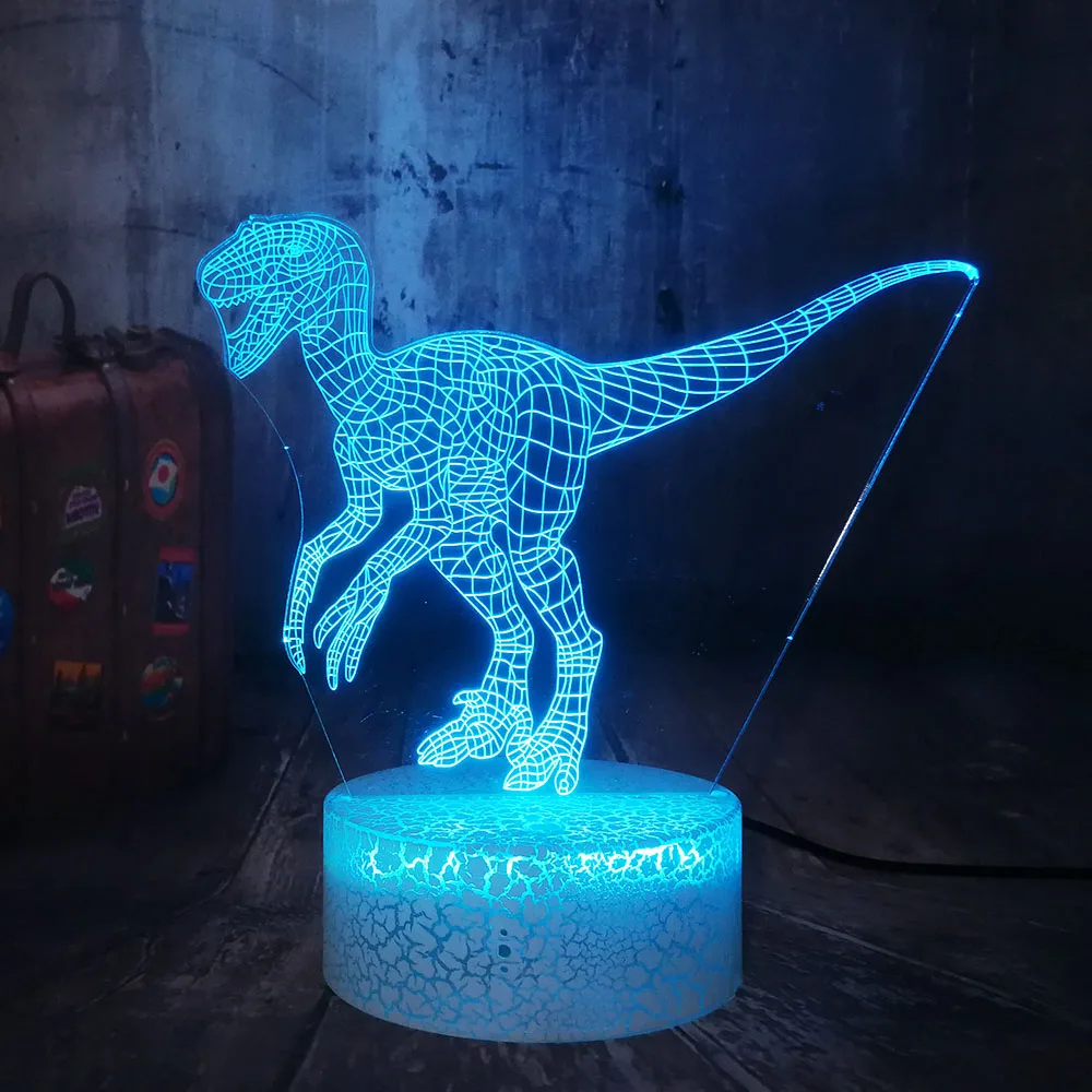 Светодиодный ночсветильник для мальчиков 3D Динозавр мир Юрского периода