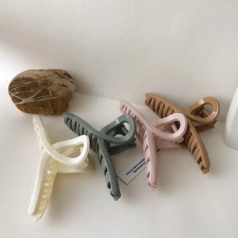 

1Pc Korea Acrylic Transparent Cross Large Hair Crab Claw Simple Makeup Hairpin Ponytail Clip Brown Hair Accessories Headdress