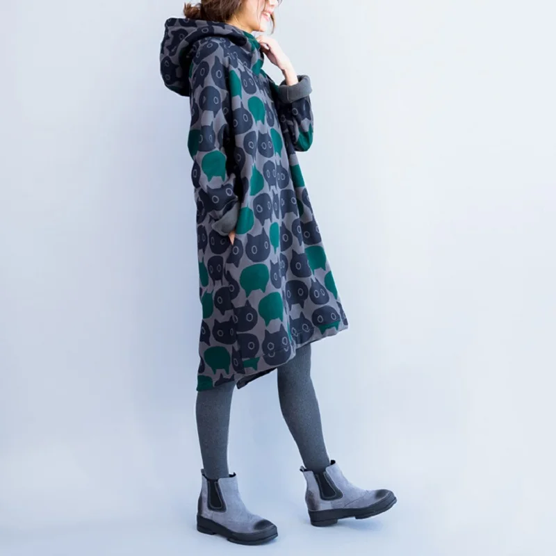 2019 Новая мода осень зима Для женщин Повседневное мини платье с принтом Свободные