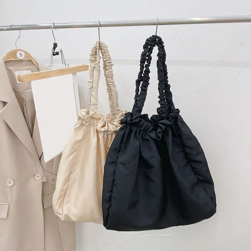 

Female Shopper Tote Bags for Women Pleated Solid Color All-Match Shoulder Bag 2021 New Ladies Mini Purse and Handbags sac femme