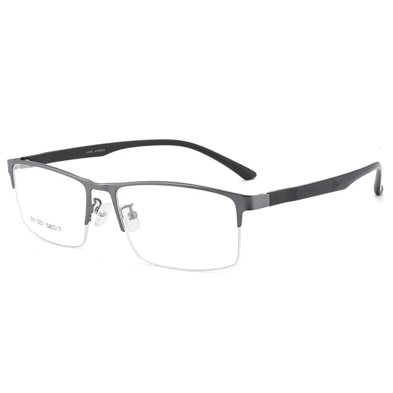 

Alloy Frame Glasses Half Rim EyeGlasses Men Style Spring Hinges Optical Glasses and Myopia Eyewear Rectangle Spectacles