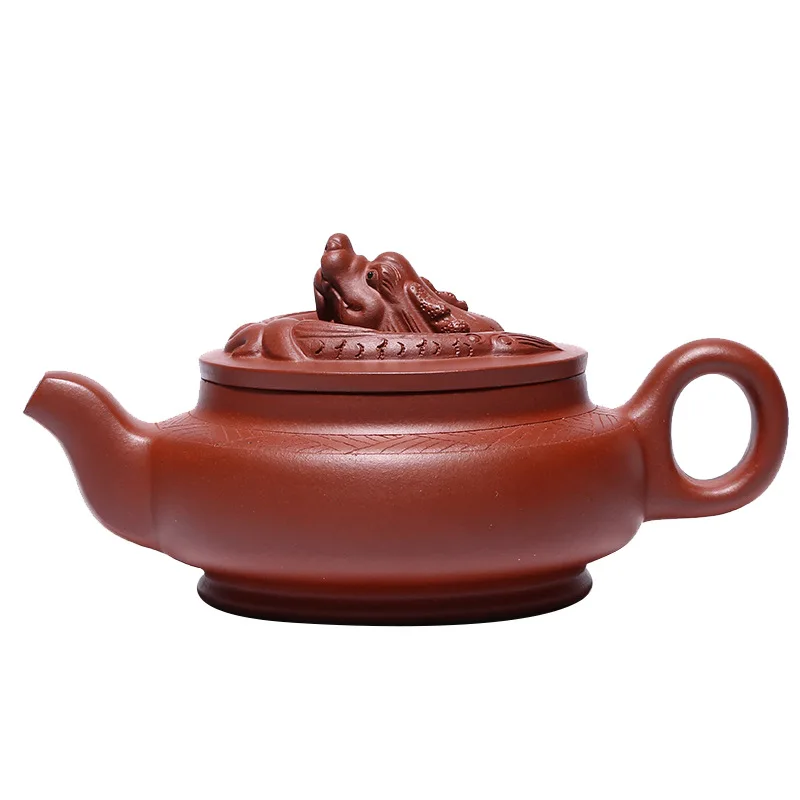 

Yixing handmade purple clay teapot raw ore clear cement Panlong teapot Kung Fu Tea Set
