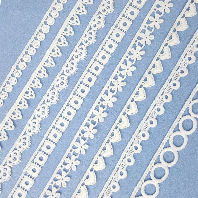 

10 yards Milk Silk Water-soluble Embroidery Lace Small Bar Code Spot Wholesale Computer Embroidery Lace Underwear Accessories