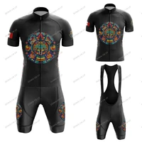 mexico cycling jersey set maillot ciclismo hombre men short sleeve cycling clothing mtb bike suit bibshorts breathable gel pad
