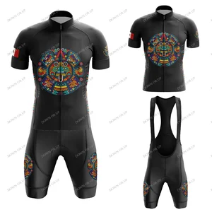 Mexico Cycling Jersey Set Maillot Ciclismo Hombre Men Short sleeve Cycling Clothing MTB Bike Suit Bi