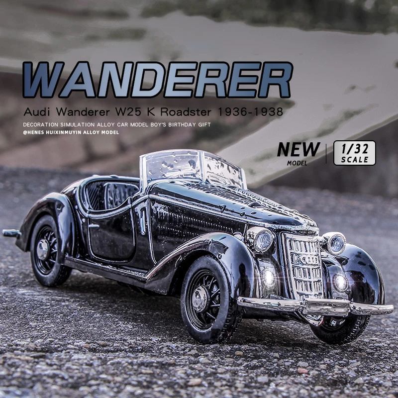 

1:32 AUDI W25K WANDERER Classic Cars Simulation Car Model Diecast Toy Car Sound and light Collection Children‘s Birthday Gifts
