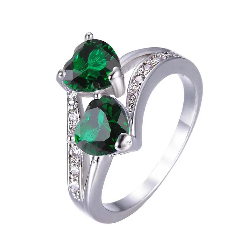 Bague Ringen, Новое поступление, серебро 925, ювелирное изделие, кольца для женщин, популярные, кристалл, циркон, Двойное сердце, кольцо для свадьбы, корейский стиль