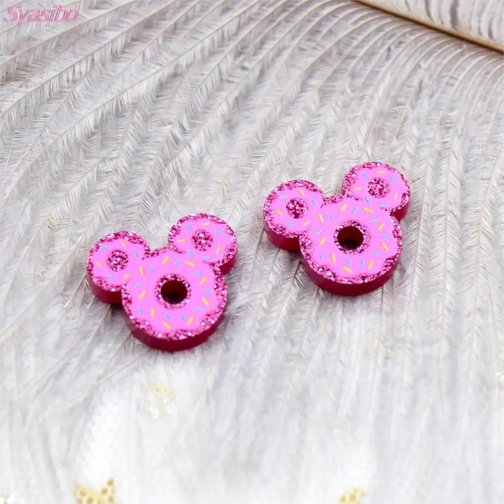 10 шт./лот 18 мм акриловые пончики мыши для сережек лазерная резка животных