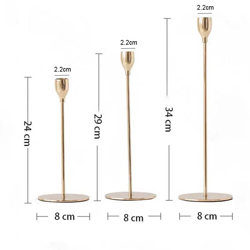 Европейский металлический подсвечник 3 шт./компл. роскошный золотой