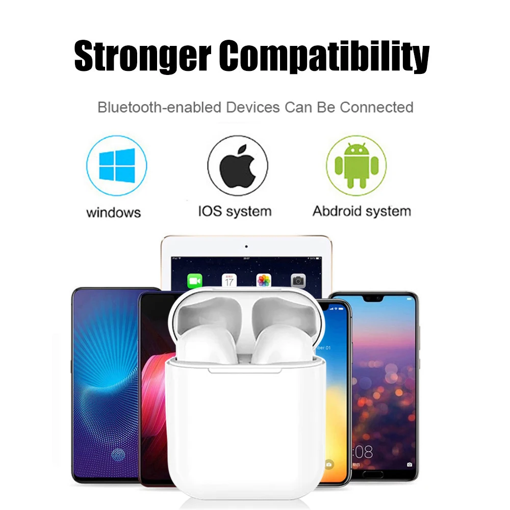 TWS беспроводные наушники Bluetooth спортивные наушники мини i7s inpods12 наушники Беспроводная гарнитура с микрофоном наушники для телефона xiaomi