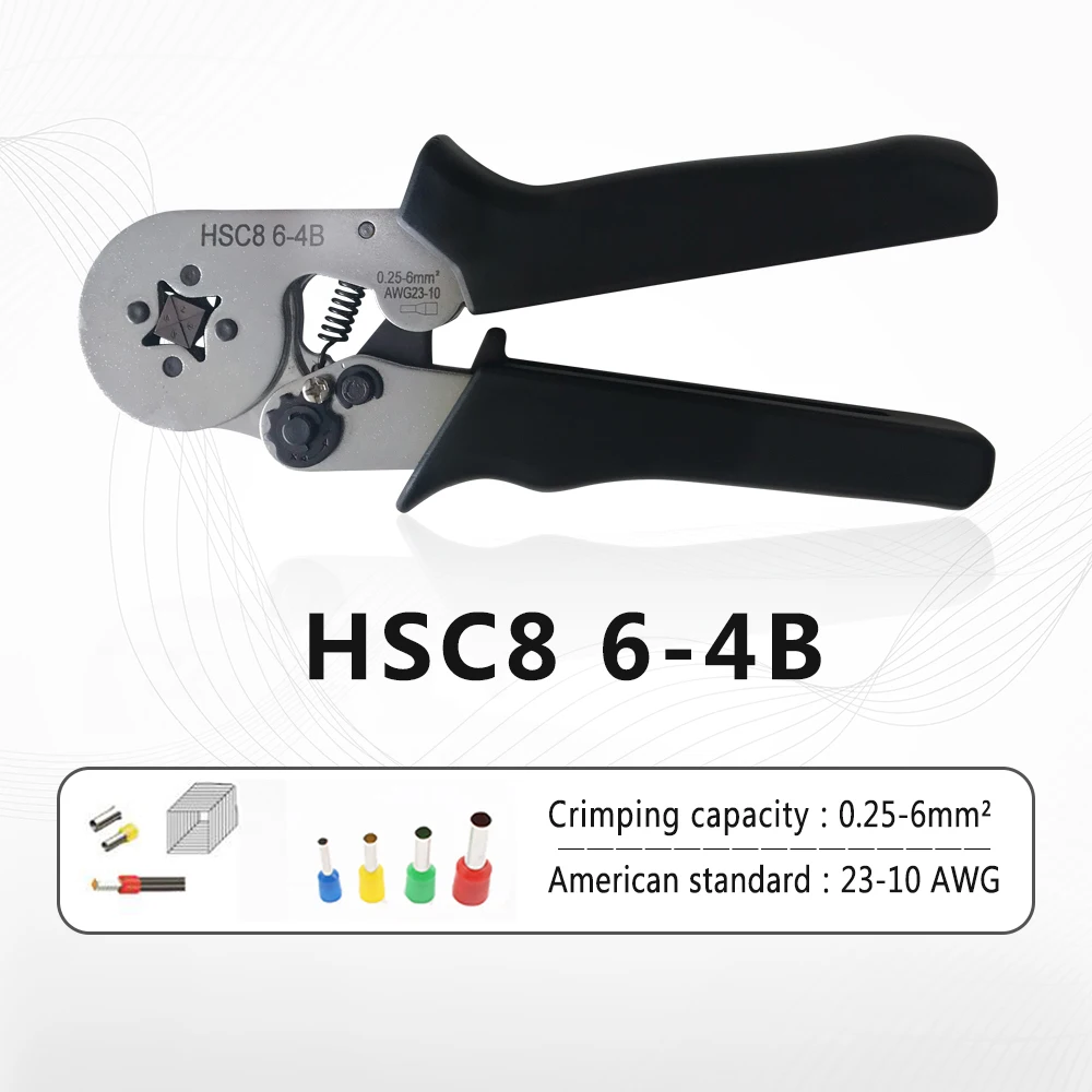 Многофункциональные саморегулирующиеся обжимные клещи HSC8 6 4 0 25 мм2 для концевых