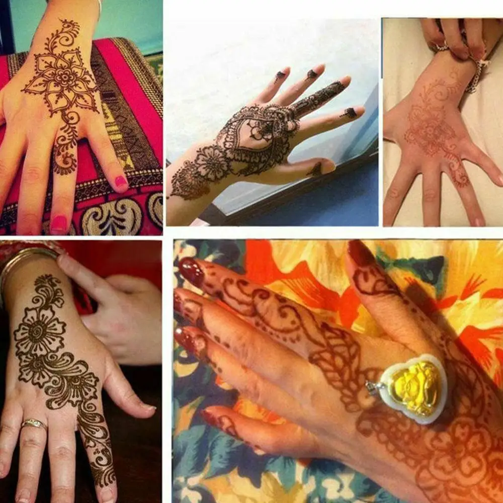1PC Black Ink Color Henna Tattoo Paste Indian Waterproof Mehndi Diy Drawing Body Paint Art Cream Cone For Stencil | Красота и