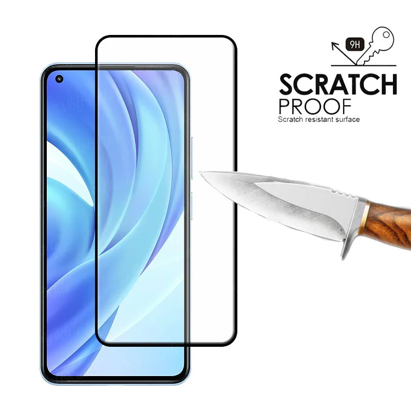 Cristal Protector 4 en 1 para Xiaomi Mi 11 Lite, Protector de pantalla HD con pegamento completo, para Mi 11 Lite-2