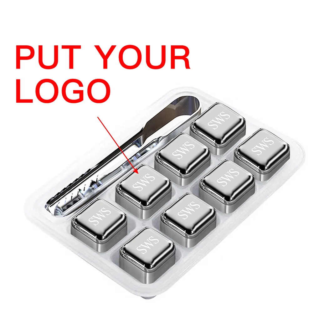 Кубики для виски из нержавеющей стали с гравировкой на заказ многоразовые