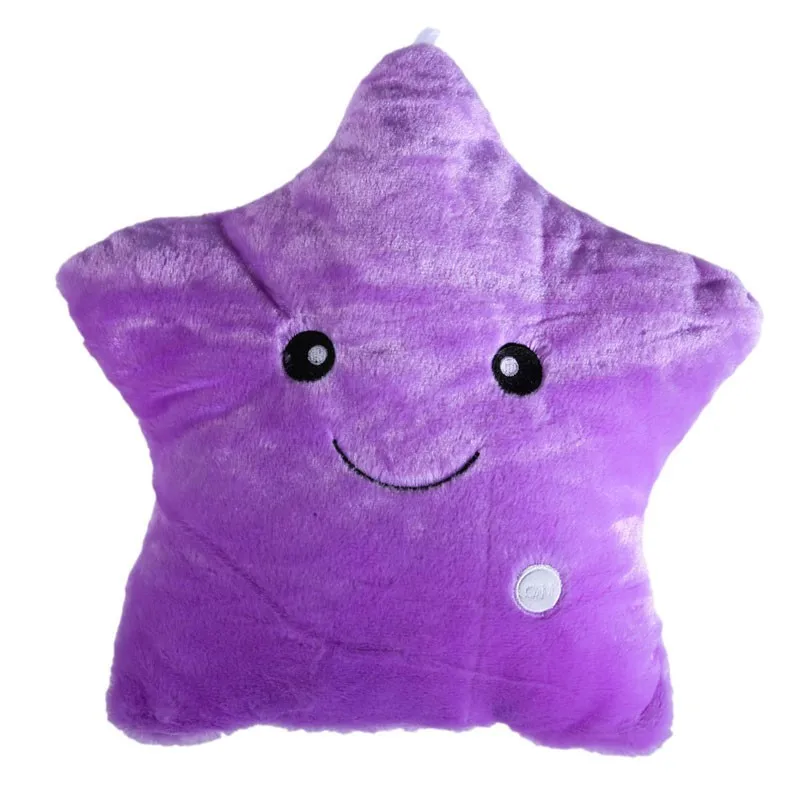 LREA Красивая cojines Красочные Звезды светящаяся Подушка светодиодная плюшевая игрушка-подушка горячая распродажа - Цвет: purple