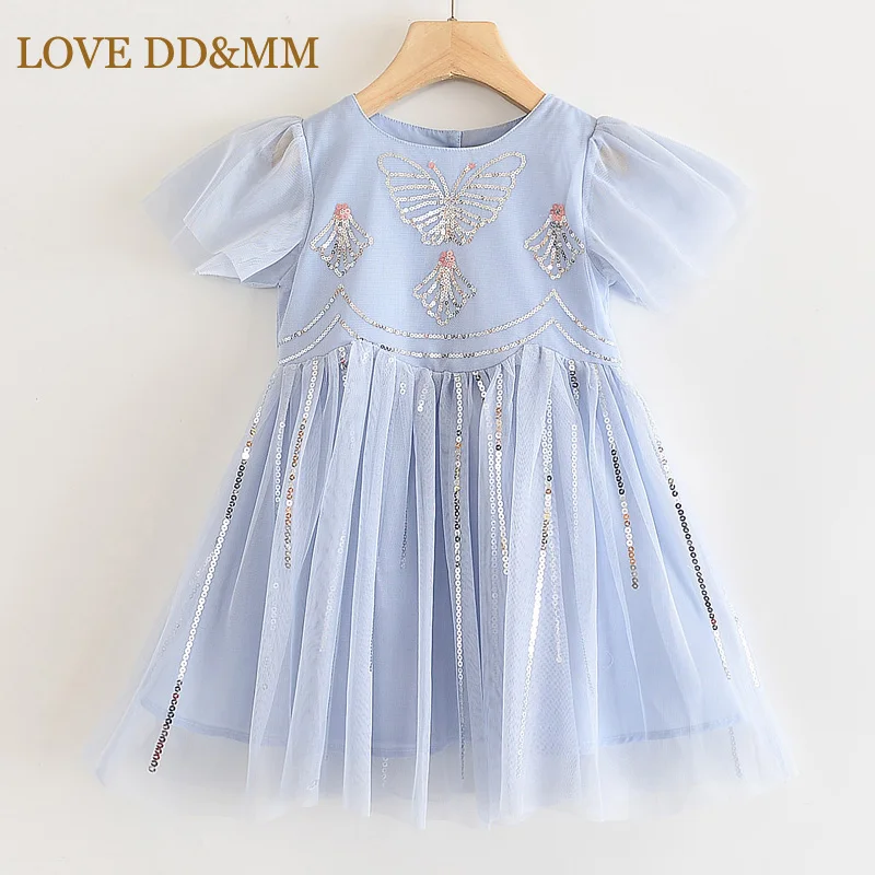 Платья для девочек LOVE DD &amp MM новинка 2022 детская одежда модное милое Сетчатое