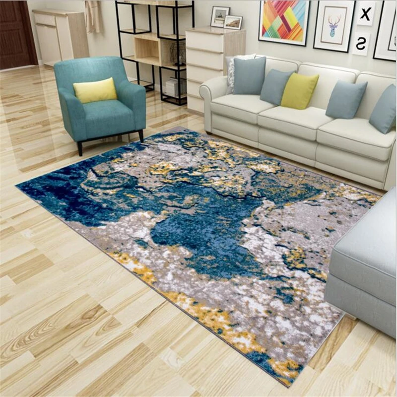 Изящные мягкие полипропиленовые ковры для гостиной коврики украшенные рыбами